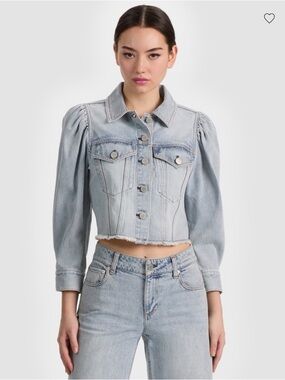 Alice + Olivia Lana Denim Jacket Size Small